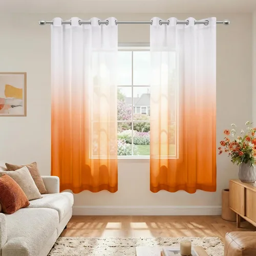 Vista 19 de KOUFALL - Cortinas negras de 63 pulgadas de largo para dormitorio, juego de 2 paneles con ojales, cortinas semitransparentes de imitación de lino