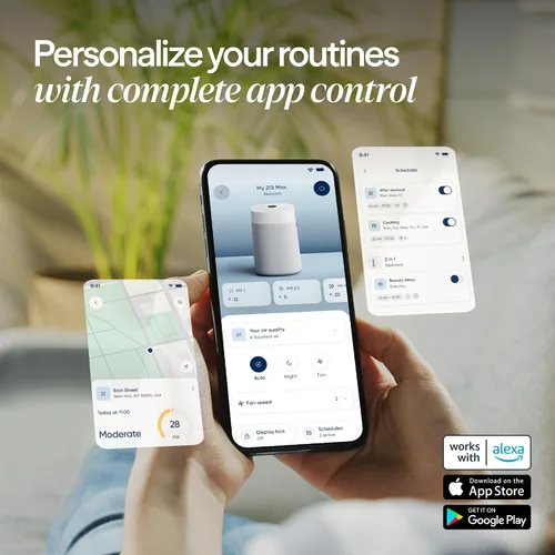 Vista 10 de BLUEAIR Purificadores de aire para habitaciones grandes, limpia 3,048 pies cuadrados en una hora, limpiador de aire inteligente HEPASilent