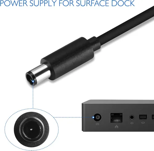 Vista 4 de Cargador de muelle de superficie, adaptador de CA de 15 V, 6 A, 90 W, cargador de batería para Microsoft Docking Station Surface Pro 4 Surface Book