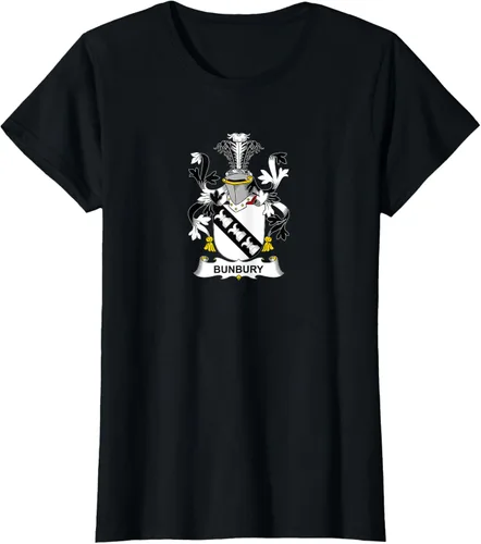 Vista 31 de Bunbury Coat of Arms - Camiseta con escudo familiar Negro