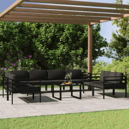 Vista 17 de Juego de 7 piezas para patio con cojines, sofá al aire libre, juego de bar de patio, muebles modernos para exteriores, banco de comedor