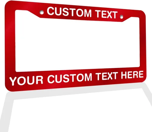 Vista 18 de Marcos de Matrícula con Cualquier Texto - Marco de Placa con Tu Mensaje Personalizado, Marco de Matrícula Personalizado con Nombre, Monograma, Logo