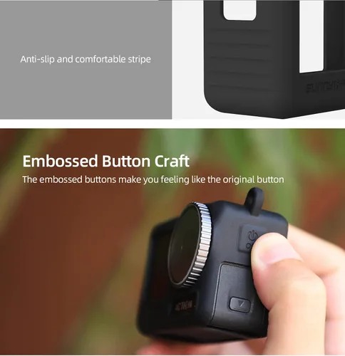 Vista 6 de Funda protectora de silicona para cámara DJI OSMO Action 4/Action 3, portátil a prueba de caídas OSMO Action 4/3, funda protectora de accesorios