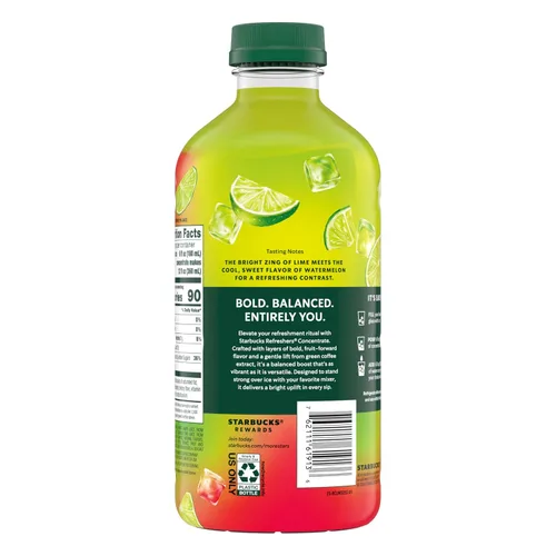 Vista 9 de Starbucks Refreshers Concentrado de sandía de lima, bebida refrescante, bebidas frías 32 fl oz
