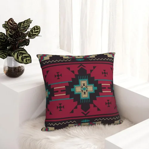 Vista 6 de IVSYCOF Fundas de almohada decorativas estilo sudoeste azteca para nativos americanos, funda de cojín cuadrado para sofá de casa, funda de cojín
