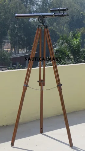 Vista 6 de Nauticalmart Telescopio vintage Griffith Astro de doble barril aceitado de 64
