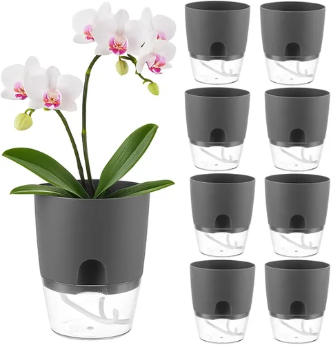 Vista 24 de Macetas de riego automático para plantas de interior, macetas para exteriores, paquete de 3 macetas de riego automático de 6 pulgadas, macetas