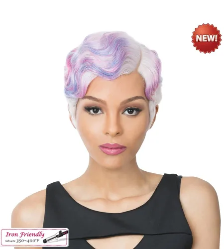 Vista 4 de It's A Wig - Peluca de cabello sintético Nuna (612 - rubio pálido)