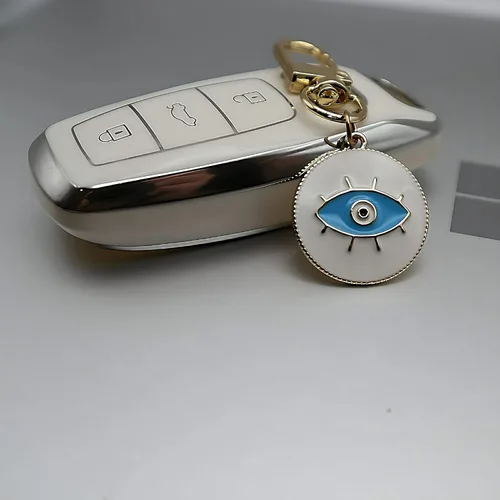 Vista 2 de Evil Eye Keychain for Women Protection Good Luck Charms Key Chain for Car Keys Holder Bag Purse