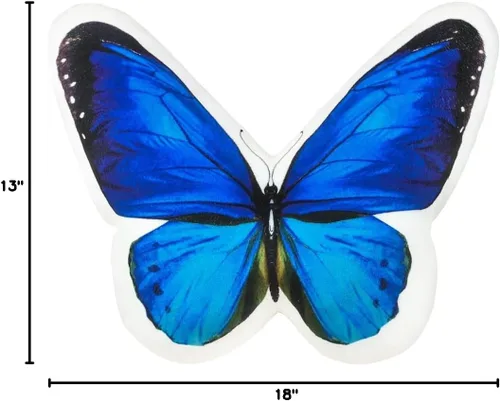 Vista 10 de JWH Almohada decorativa de mariposa 3D, almohada de animales estética, de peluche, funda de almohada con estampado de bonito cojín para cama, sofá
