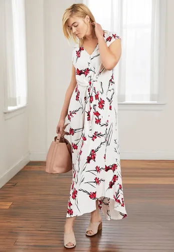 Vista 6 de Ellos Vestido largo con lazo frontal en talla grande para mujer