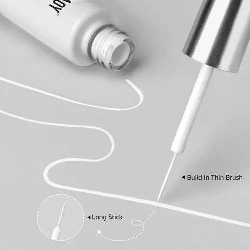 Vista 4 de GAOY - Esmalte de uñas de gel en blanco y negro, 2 piezas de 0.3 fl oz, diseño de pintura de uñas de colores clásicos con pincel fino, curado