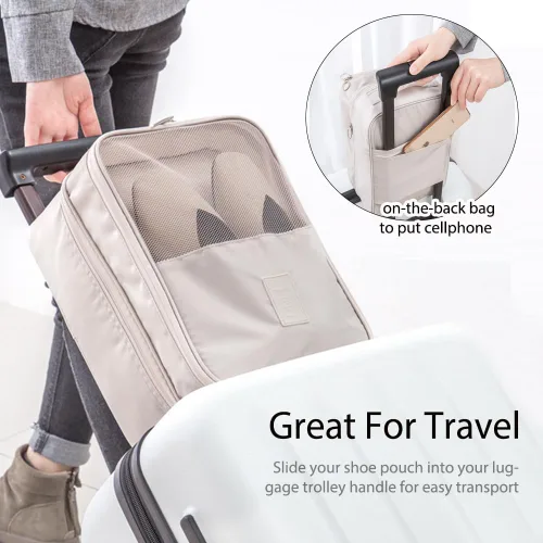 Vista 3 de Bolsas de zapatos para viajes, capacidad para 3 pares de zapatos para viajes, accesorios de equipaje, bolsa portátil para zapatos y bolsa