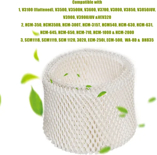Vista 2 de HIFROM Paquete de 3 filtros de mecha de humidificador de repuesto WF2 y PWF2 compatibles con humidificador Kaz & Vicks V3100 V3500 V3600 V3800 V3900