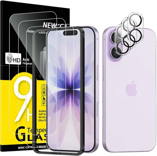 Vista 13 de NEW'C 3x Protector de privacidad para pantalla de iPhone 13 (15,49 cm) + 3x Protector de lente de cámara, protección del sensor, película de vidrio