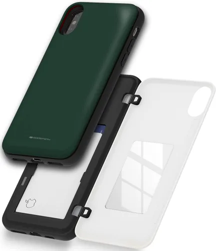 Vista 23 de GOOSPERY Funda para iPhone 8 Plus, iPhone 7 Plus con tarjetero y protector de doble capa, color negro