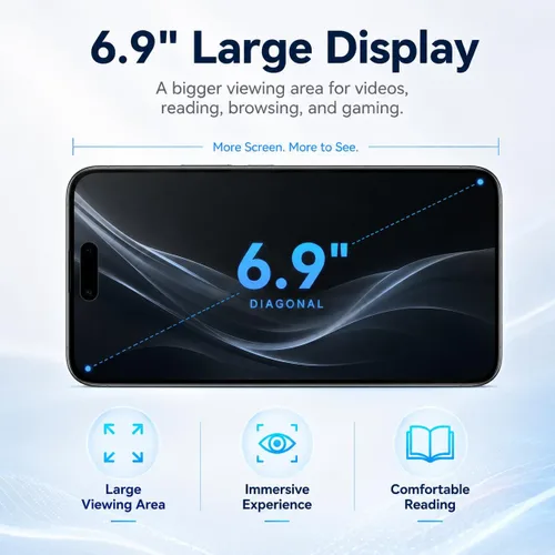 Vista 2 de I16 Pro Max 5G teléfono desbloqueado, teléfono celular Android 16 Blcak