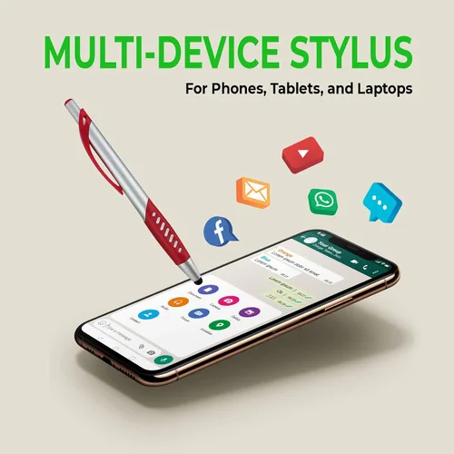 Vista 3 de Lápiz capacitivo 2 en 1 y bolígrafo con agarre cómodo para cualquier dispositivo de pantalla táctil, iPad, iPhone 6,6 Plus, iPod, Android, Galaxy