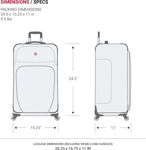 Vista 6 de SwissGear - Equipaje suave expandible Sion con ruedas Gris oscuro