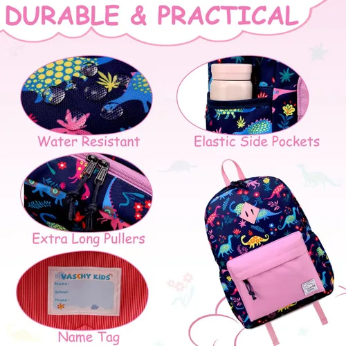 Vista 5 de VASCHY Mochila para niños, bonita mochila ligera para niños y niñas