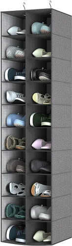 Vista 19 de Libeder Organizadores colgantes para armario, estantes de zapatos de 30 secciones, almacenamiento de zapatos, soporte colgante para zapatos, tela