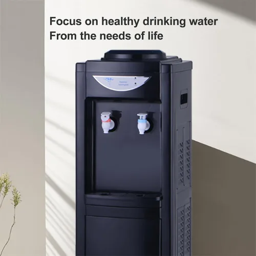 Vista 2 de Dispensador de enfriador de agua de carga superior, agua caliente y fría, capacidad para botellas de 3/5 galones, dispensador de agua con bloqueo
