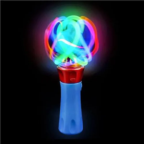 Vista 3 de Varitas giratorias de orbiter con luz LED de 7 pulgadas (paquete de 2) 1 azul + 1 rojo. Baterías incluidas. Juguete giratorio para niños, niñas