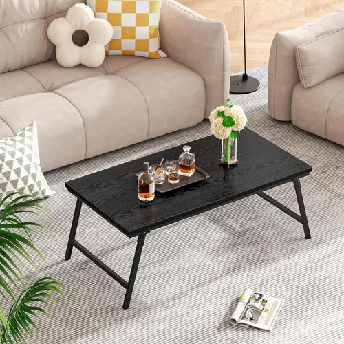 Vista 7 de ALLSTAND Mesa auxiliar plegable para espacios pequeños, pestillos para las piernas, mesa de centro plegable portátil, resistente, sin montaje, mesas