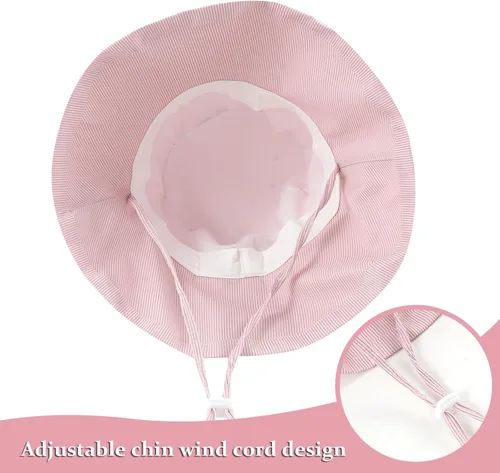 Vista 6 de DOCILA Sombrero de pescador para mujer, con estampado de rayas, para todas las estaciones, gorras de protección solar