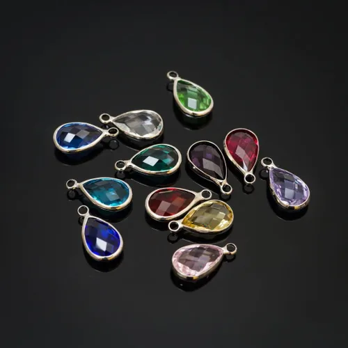 Vista 5 de Adabele Colgante de piedra natal de grado A, gota de 0.433 in, 0.551 in y 0.630 in, chapado en plata de ley para aretes personalizados, pulseras