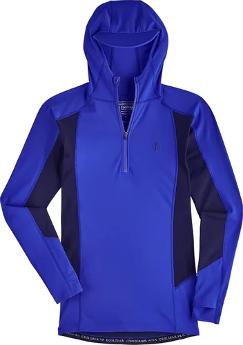 Vista 5 de Coolibar UPF 50+ - Protector solar con capucha para hombre, Aqua