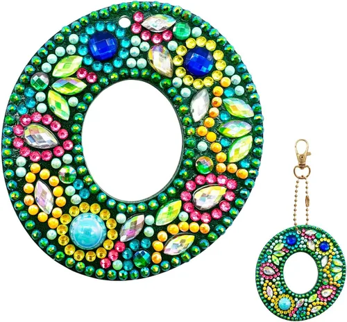 Vista 20 de YOYA Llaveros de Pintura de Diamantes de Doble Cara 5D Letras Kit de Llaveros de Pintura de Diamantes DIY Taladro Completo Arte de Diamantes
