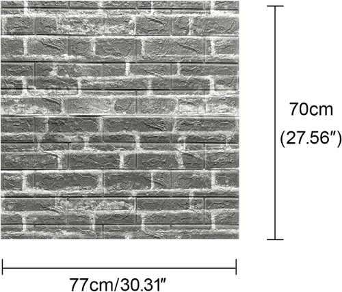 Vista 3 de Paneles de pared de espuma autoadhesivos 3D, 10 azulejos que cubren 57 pies cuadrados, papel tapiz de piedra para despegar y pegar para sala