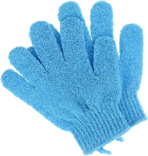 Vista 9 de FRCOLOR 1 par de guantes exfoliantes para el cuerpo, guantes de baño, guantes de baño, guantes de ducha, guantes de spa, toalla blanca exfoliante