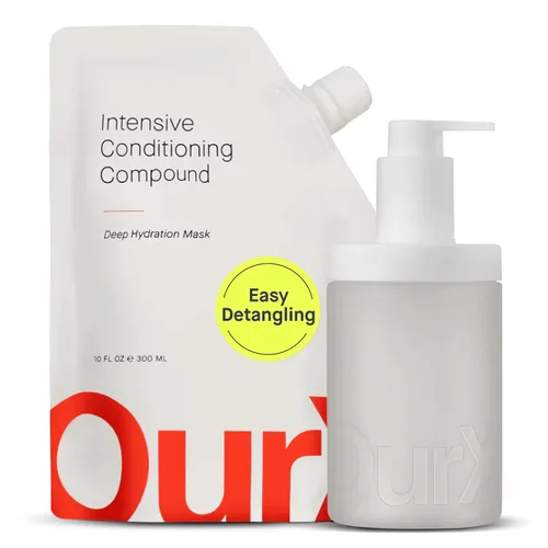 Vista 10 de OurX Mascarilla hidratante para el cabello – Compuesto acondicionador intensivo (10.8 fl oz) Humedad profunda y reparación para cabello rizado