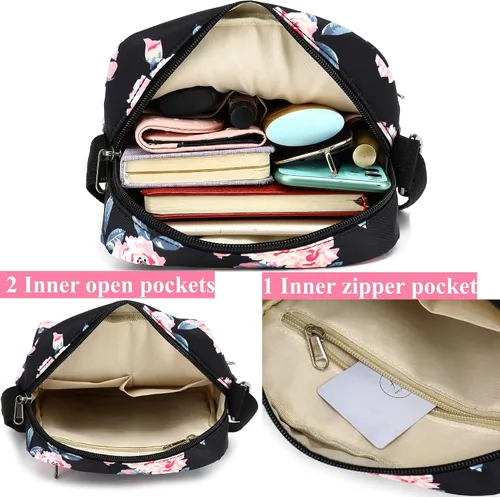 Vista 3 de Leaper - Juego de estuche y cartera bandolera de lona para niñas y mujeres