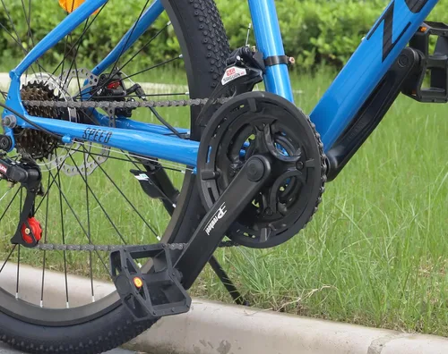 Vista 2 de MEGHNA Juego de bielas de bicicleta FC-TY301 42-34-24 dientes para 3x6/7/8 velocidad 6.693 in manivela para engranajes de bicicleta de montaña cono