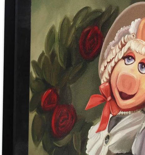 Vista 4 de Disney The Muppet Christmas Carol Miss Piggy Framed Wood Wall Decor - Festive Miss Piggy Wall Art for Holiday Decor