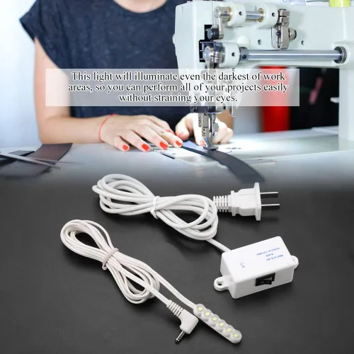 Vista 2 de Luz para máquina de coser, luz LED de costura blanca de 0.3 W, luz LED de costura de imán fuerte, luz de costura de aluminio para máquinas de coser