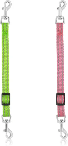 Vista 8 de Cobee Clips reflectantes de nailon para collar de punta, 2 conectores de arnés ajustables de seguridad para perro, clip de cierre de doble extremo