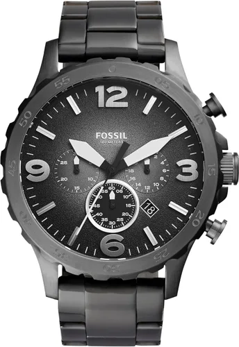 Vista 11 de Fossil Men's Nate Quartz Watch, Oversized Stainless Steel Chronograph Watch for Men
