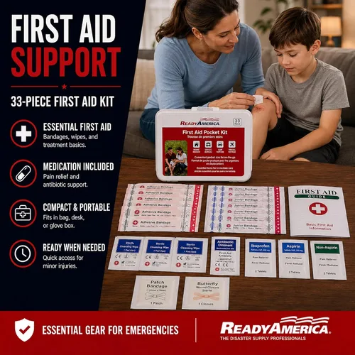 Vista 6 de Ready America 70185 kit de emergencia de gran calidad para 1 persona, mochila para 3 días