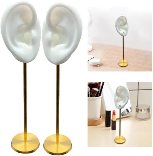 Vista 3 de Colaxi 2 soportes de exhibición de pendientes duraderos de silicona suave modelo de oreja humana
