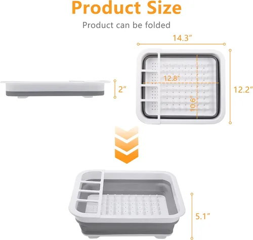 Vista 2 de Goderewild Escurridor de Platos Plegable para Secar Platos - Diseño que Ahorra Espacio y Plegable con Componentes Extraíbles Versátiles