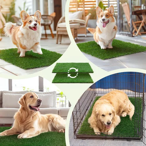 Vista 9 de LOOBANI - Almohadillas de césped para que los perros orinen, césped artificial, repuesto de césped artificial para orinal de cachorros