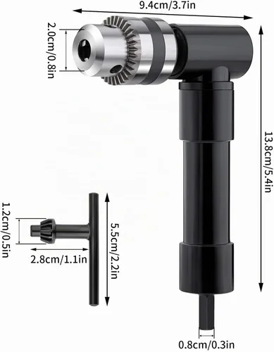 Vista 2 de Adaptador de accesorio para taladro de ángulo recto inalámbrico OCGIG de 0.039-0.394 in