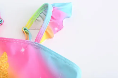 Vista 5 de Traje de baño de dos piezas de unicornio sirena bikinis tankini traje de baño para niñas pequeñas