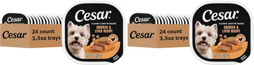 Vista 37 de Cesar Classic Loaf in Sauce - Alimento húmedo para perros adultos, sabor a tocino y huevo, comida húmeda para perros, bandejas fáciles de despegar