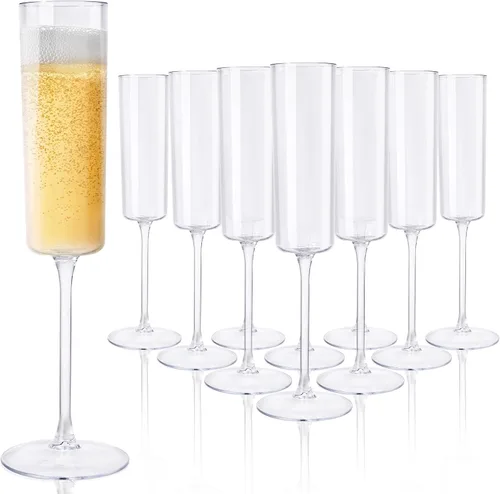 Vista 12 de Ciaell Paquete de 12 copas de vino de plástico, copas de vino de plástico
