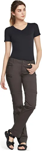 Vista 5 de Pantalón Cqr de senderismo, convertibles, ligeros, elásticos, de secado rápido, con cierre zipper, de safari, aire libre, para mujer